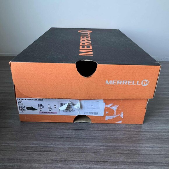 Merrell Women's Encore Kassie Black Nubuck Wool Winter Slides Clogs Mules $85 - Picture 10 of 10